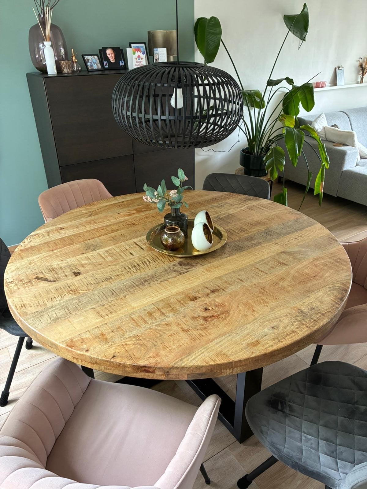 Ronde eettafel met stoelen!, Huis en Inrichting, Tafels | Eettafels, Ophalen, 100 tot 150 cm, 150 tot 200 cm, Rond