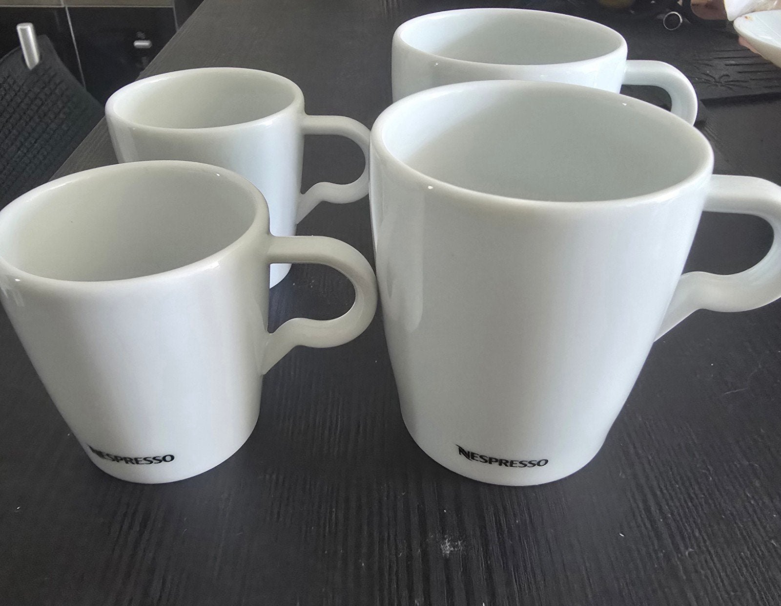 Nespresso espresso en lungo kop en schotel set, Ophalen, Zo goed als nieuw, Porselein, Kop en/of schotel