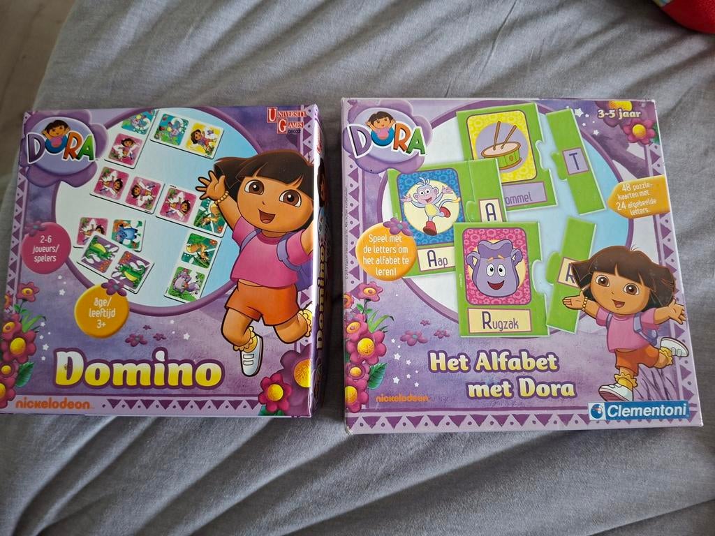Dora domino + het alfabet met Dora, Ophalen of Verzenden