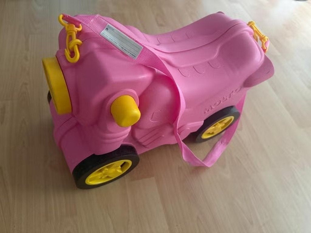 Stoere roze molto motor zitkoffer koffer voor kind meisje, Hard kunststof, Minder dan 50 cm, Ophalen of Verzenden, Zo goed als nieuw