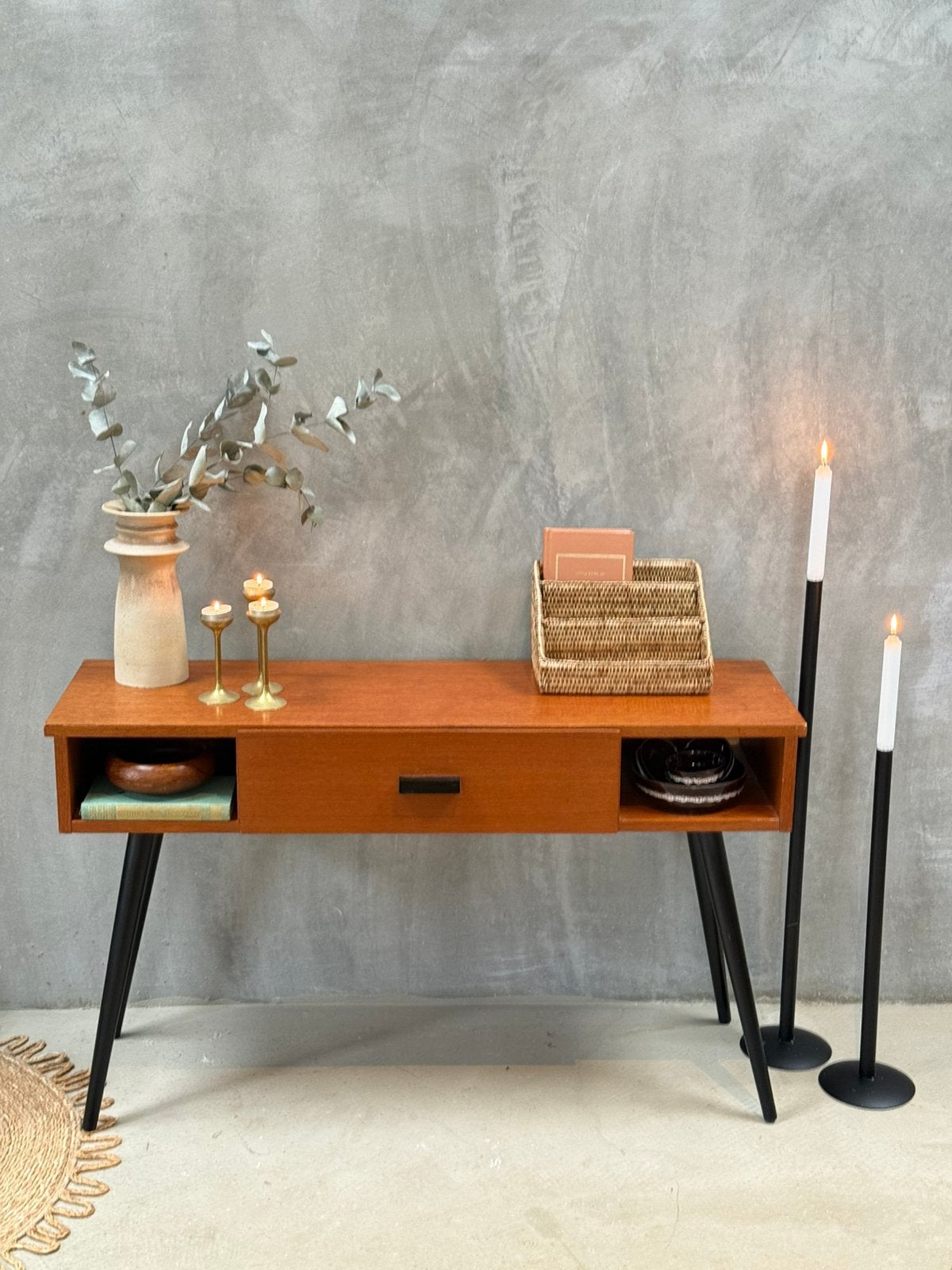 Vintage sidetable, Ophalen, Gebruikt, 100 tot 150 cm, Q
