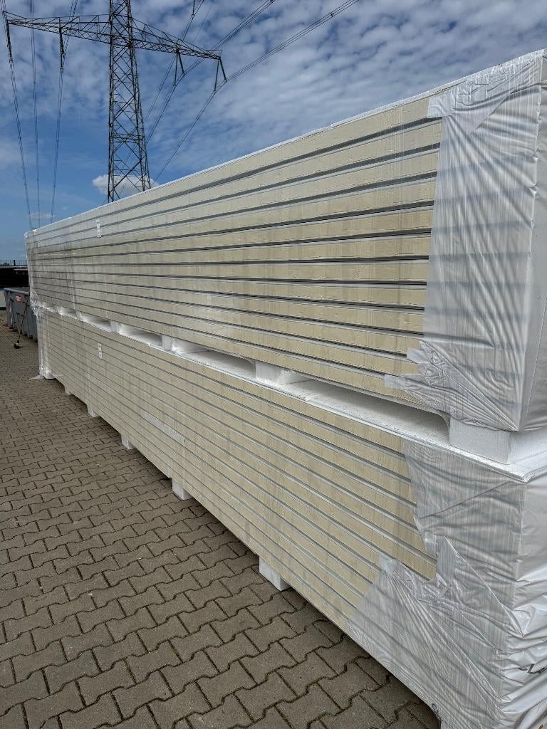 Sandwichpanelen 80mm RAL9002 Wandpanelen PIR Isolatie divers, Doe-het-zelf en Verbouw, Platen en Panelen, Ophalen, Nieuw, Overige materialen