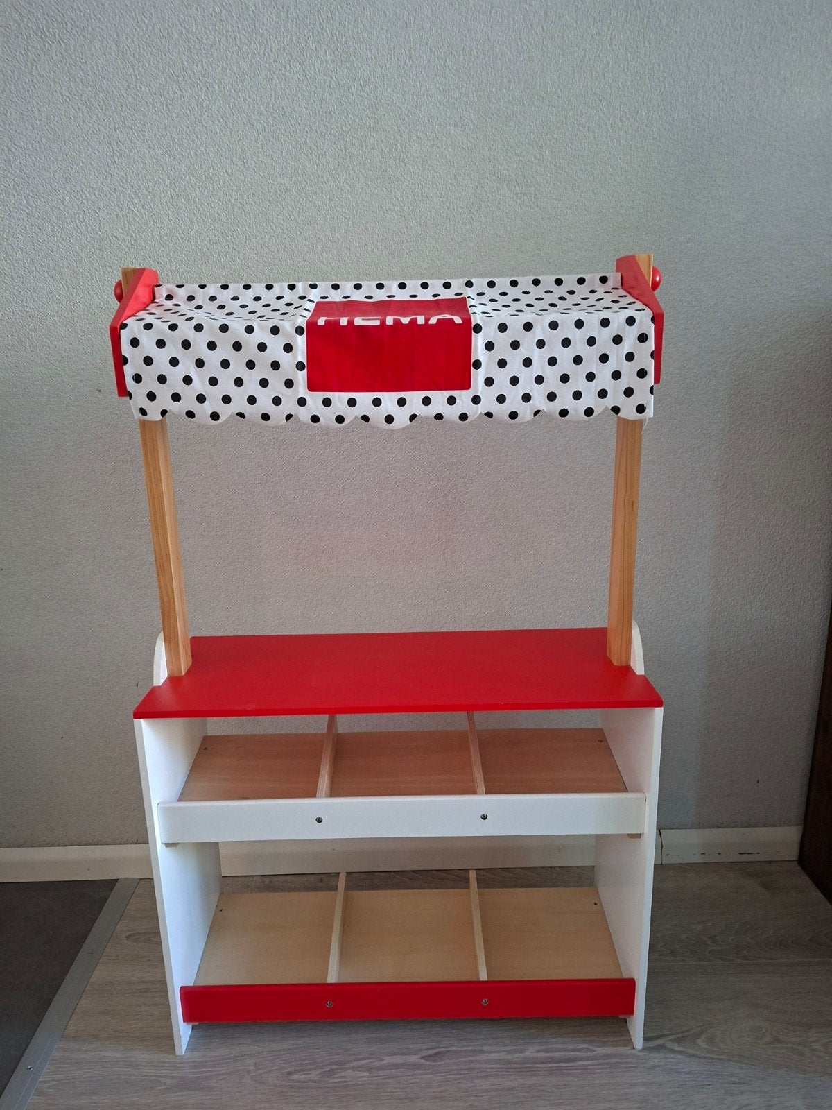 Houten Hema marktkraam / winkeltje inclusief accessoires, Ophalen, Gebruikt, Jongen of Meisje