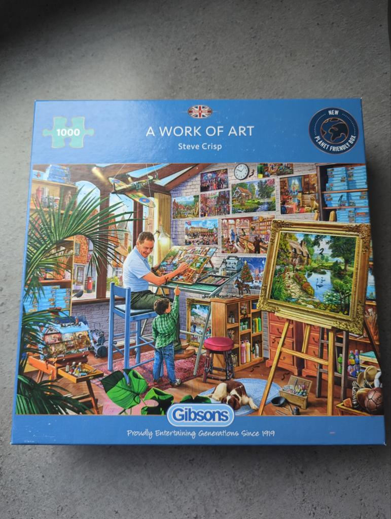 Gibsons Legpuzzel 'A Work of Art' - 1000 stukjes, Ophalen of Verzenden, 500 t/m 1500 stukjes, Zo goed als nieuw, Legpuzzel