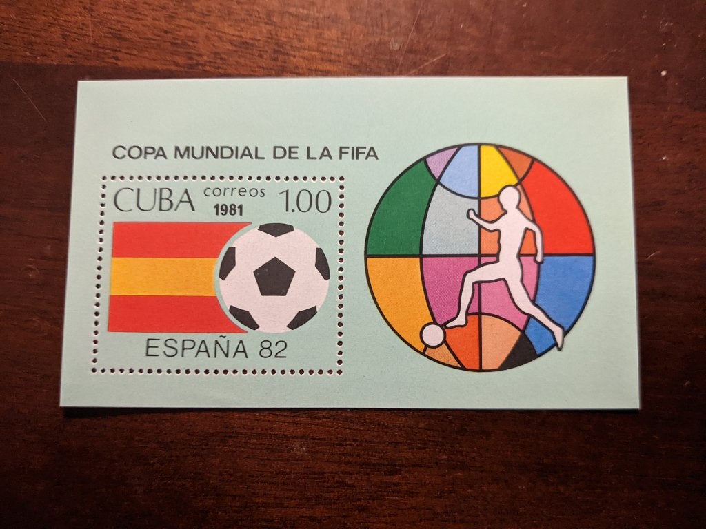 CUBA 1981; BLOK WK82 VOETBALLEN, Verzenden, Postfris, Sport