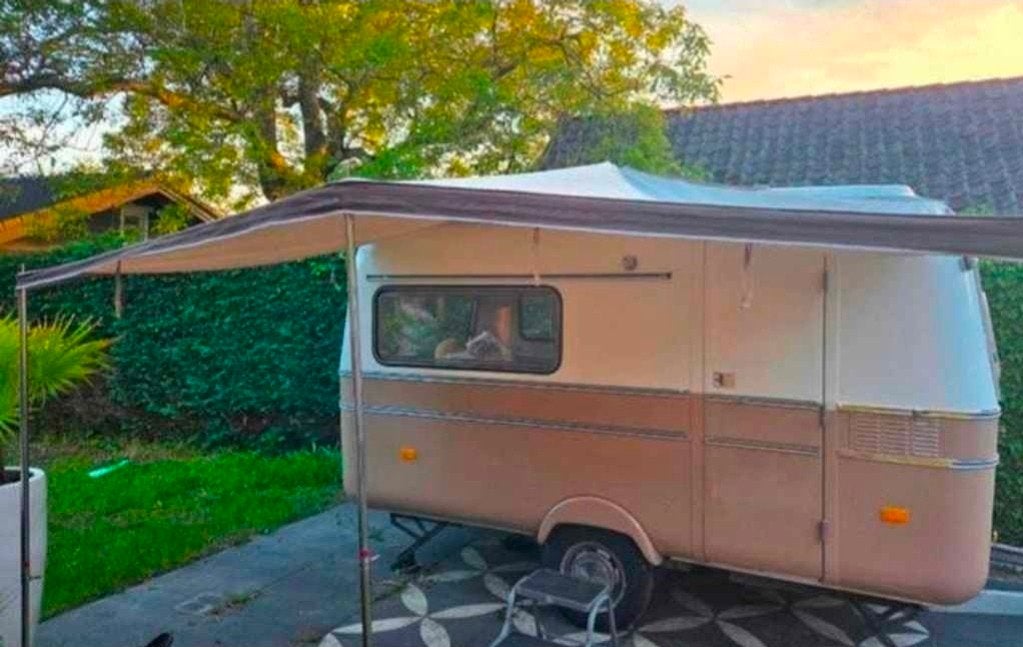 Retro luifel/ voortent voor Eriba Triton/kleine caravan, Ophalen