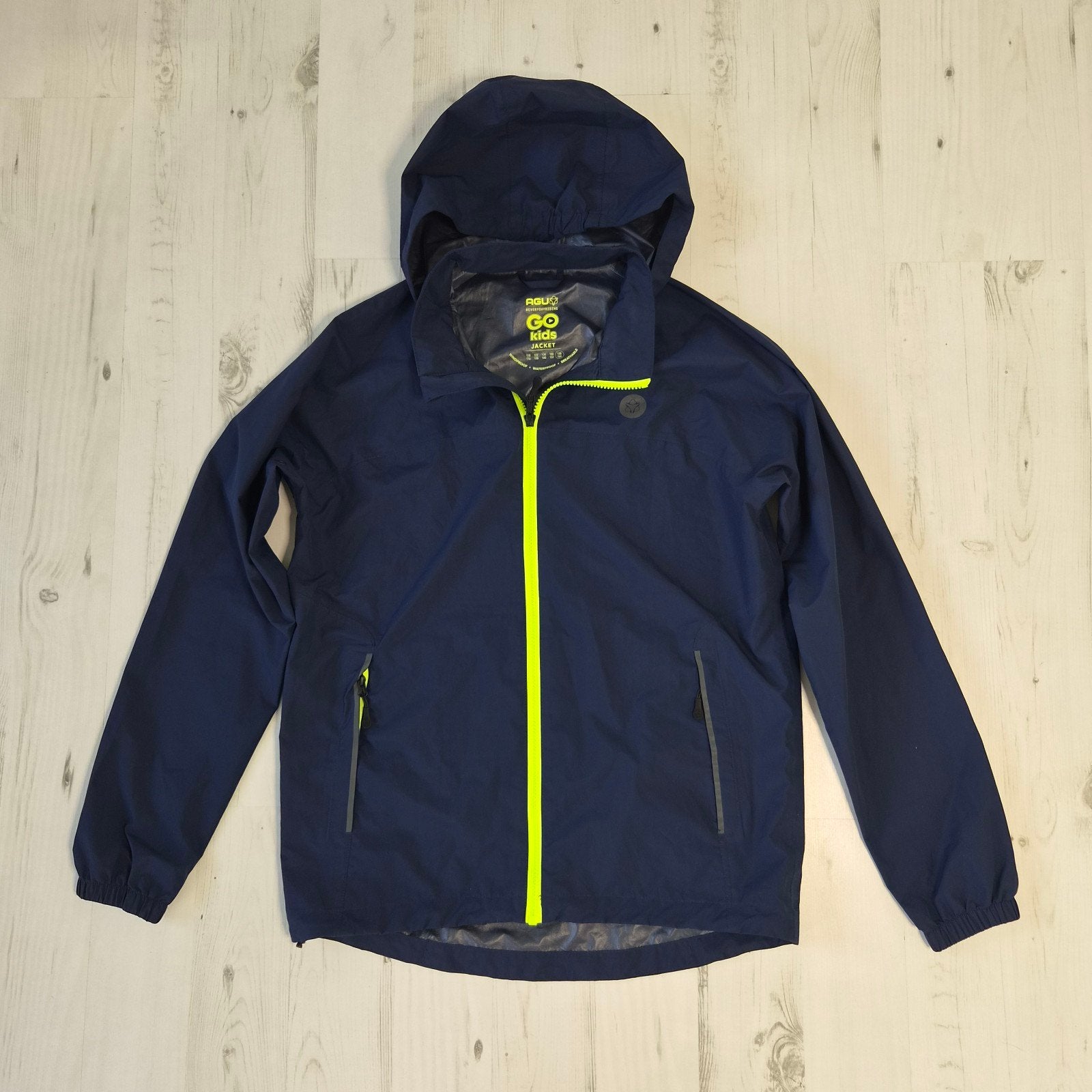 AGU regenjas maat 158-164 waterproof donker blauw, AGU, Jongen of Meisje, Ophalen of Verzenden, Zo goed als nieuw