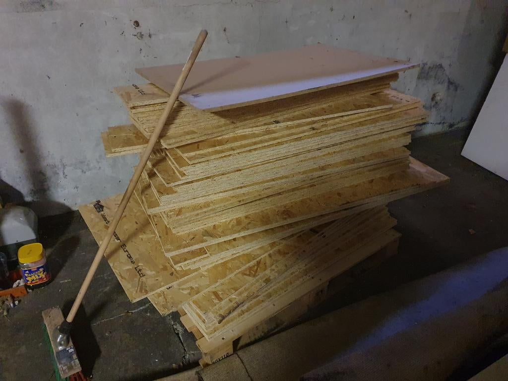 Rest OSB platen en stompe en hardhouten deuren, Doe-het-zelf en Verbouw, Hout en Planken, Ophalen of Verzenden, Minder dan 25 mm