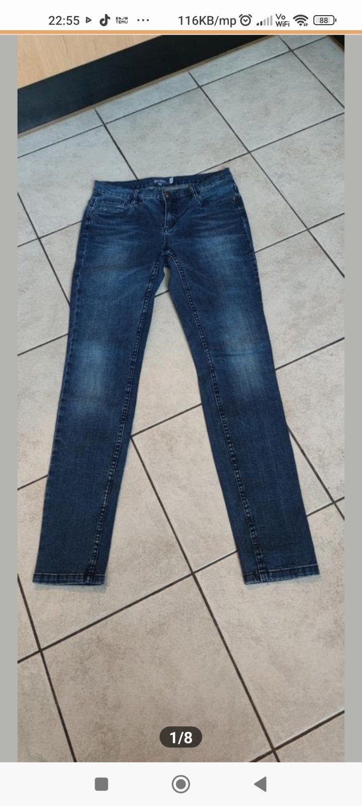 Geisha mooie strecht spijkerbroek maat S, Kleding | Dames, Spijkerbroeken en Jeans, Ophalen of Verzenden, Zo goed als nieuw, Blauw