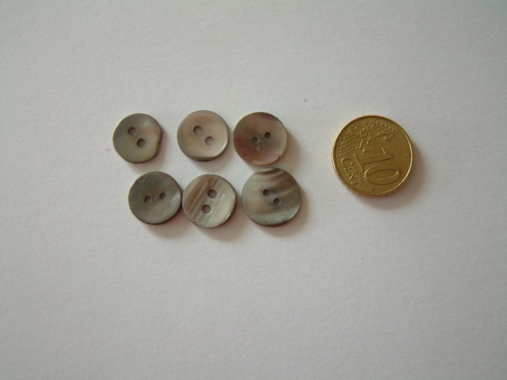 6 echt parelmoer parlemoer knopen, Ophalen of Verzenden, Gebruikt, Knoop of Knopen