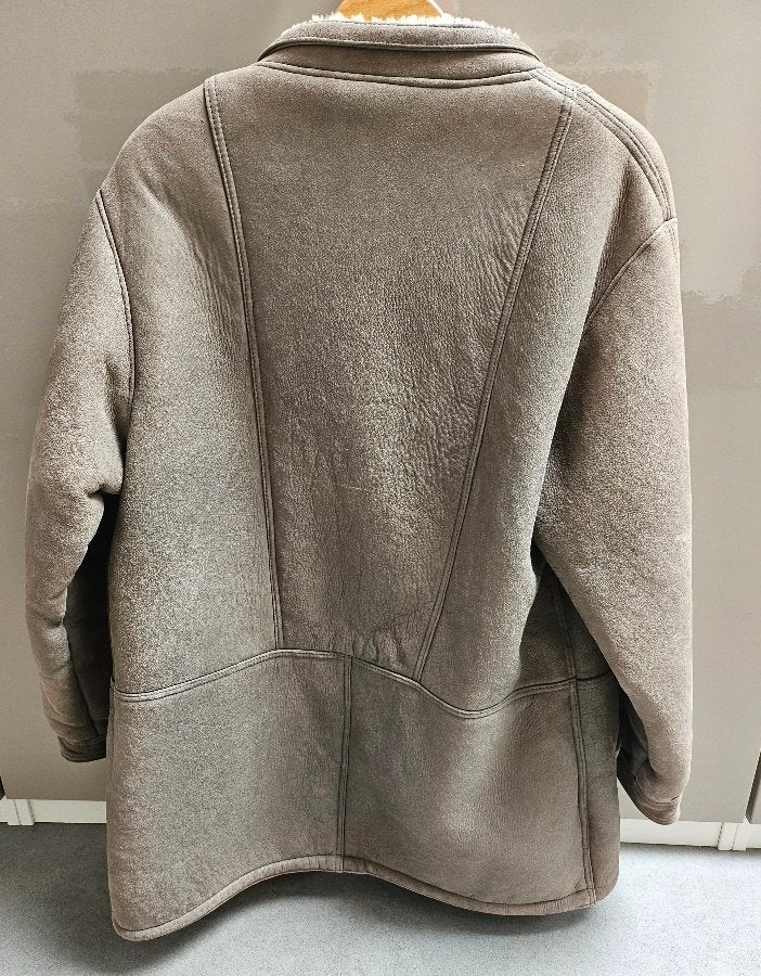 Echte Lammy Coat leder!, Kleding | Heren, Jassen | Winter, Ophalen, Zo goed als nieuw, Grijs