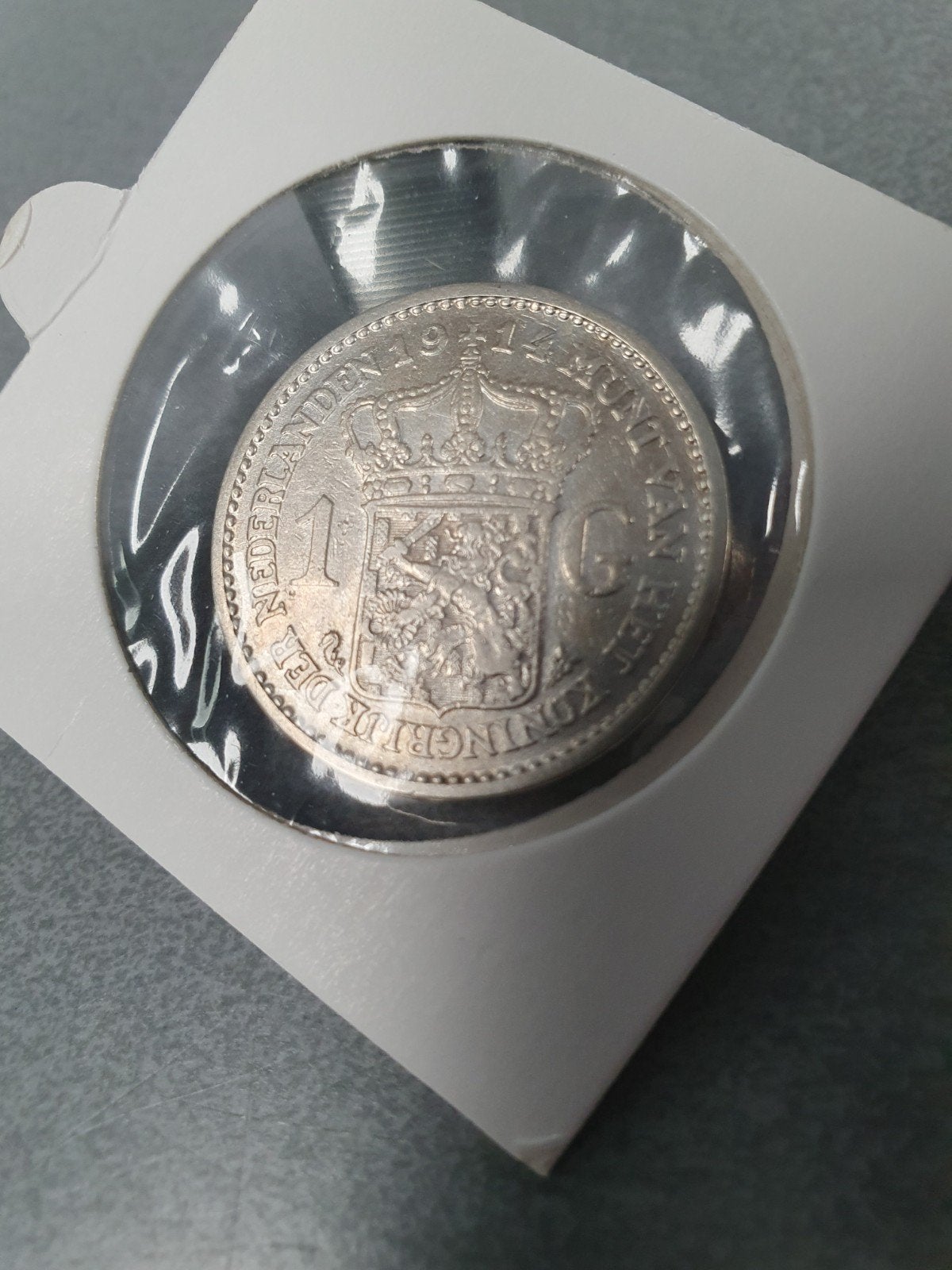 Zilveren 1 Gulden 1914 Koningin Wilhelmina, 1 gulden, Zilver, Ophalen of Verzenden, Koningin Wilhelmina