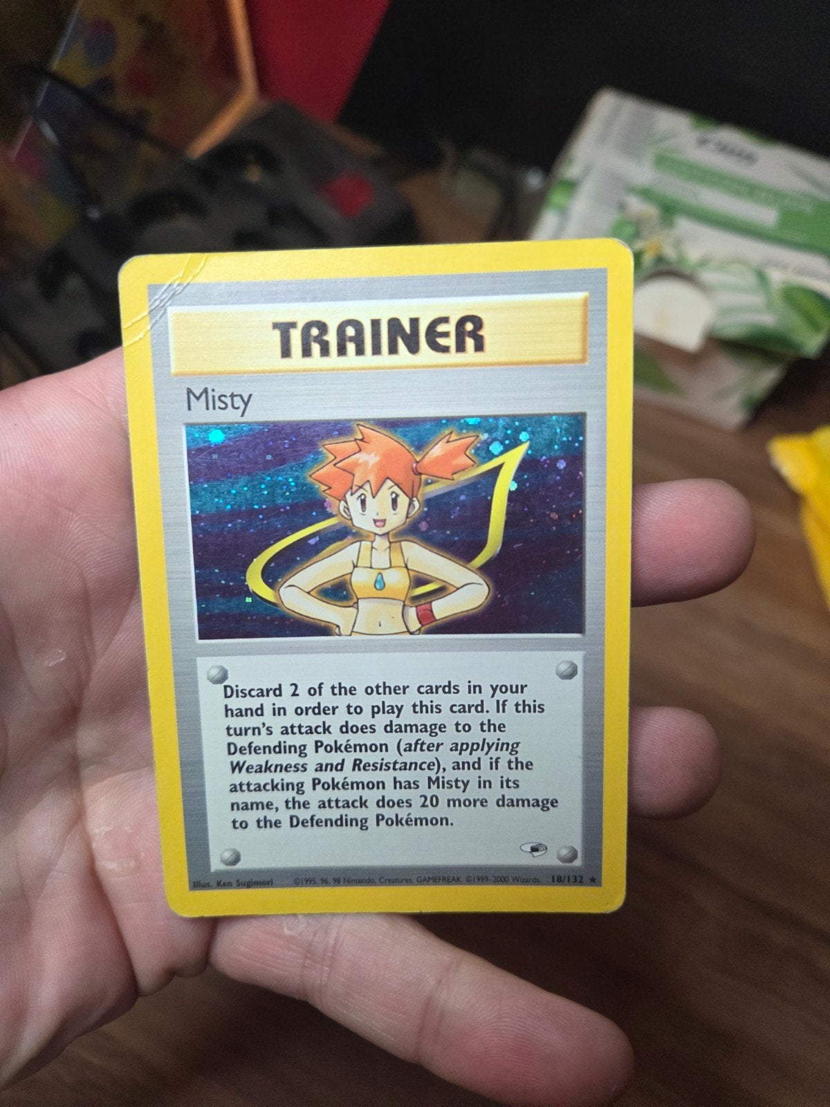 Misty Holo 18/132 Gym Heroes 2000 Wotc Era, Ophalen of Verzenden, Zo goed als nieuw, Losse kaart, Foil
