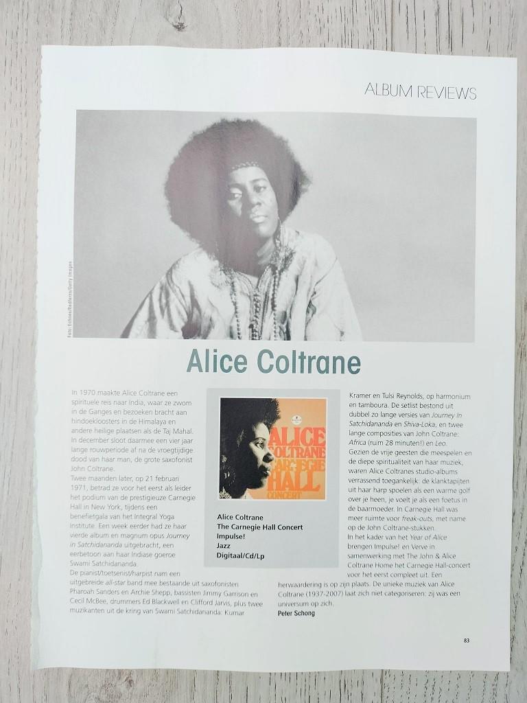 Tijdschrift artikel Alice Coltrane Jazzism magazine 2024, Verzenden, Zo goed als nieuw, Boek, Tijdschrift of Artikel
