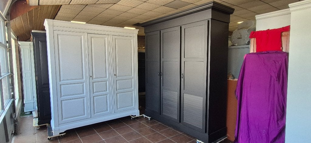 Slaapkamerkasten landelijke brocante garderobe houten kasten, Ophalen, 200 cm of meer, Zo goed als nieuw, 200 cm of meer