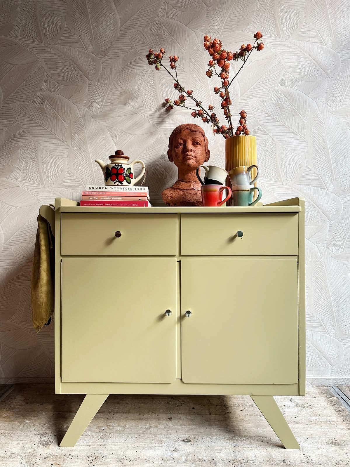 Vintage jaren 60 commode / koffiecorner kastje / dressoir, -, 50 tot 70 cm, -, Ophalen of Verzenden