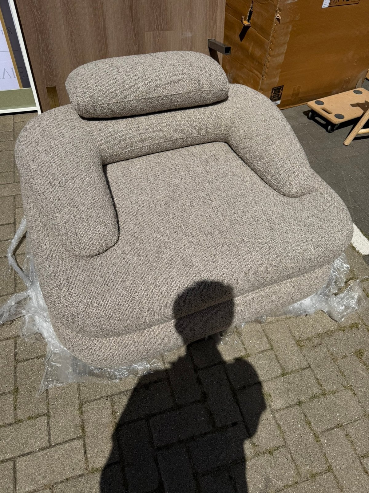 Cairo Lounge Chair Sand Bouclé NIEUW, Ophalen, Zo goed als nieuw