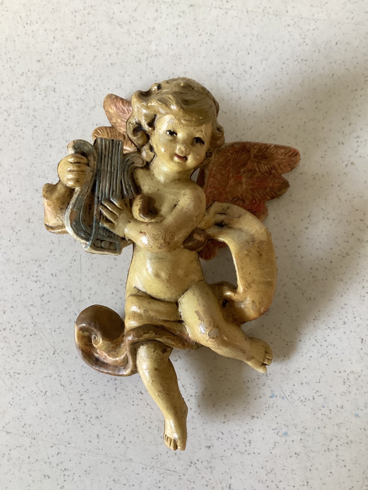 Antieke cherubijn of putto van hard plastic / cellulose, Ophalen of Verzenden, Zo goed als nieuw, Overige materialen