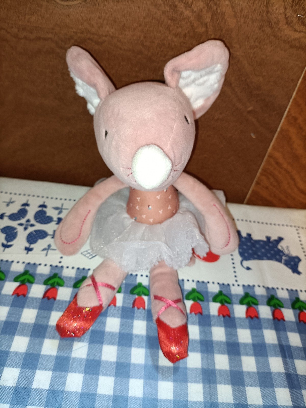 Schattige Ballerina muis knuffel Tiamo met tutu en spitzen, Kinderen en Baby's, Ophalen of Verzenden, Zo goed als nieuw, Overige typen