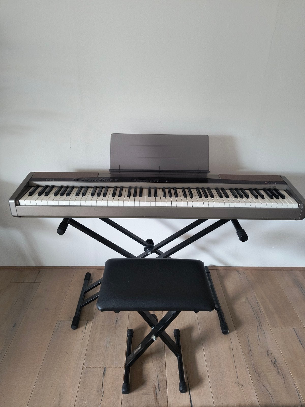 Casio Privia PX-100 Digitale Piano met standaard en kruk, Ophalen, Gebruikt, Zwart, Digitaal
