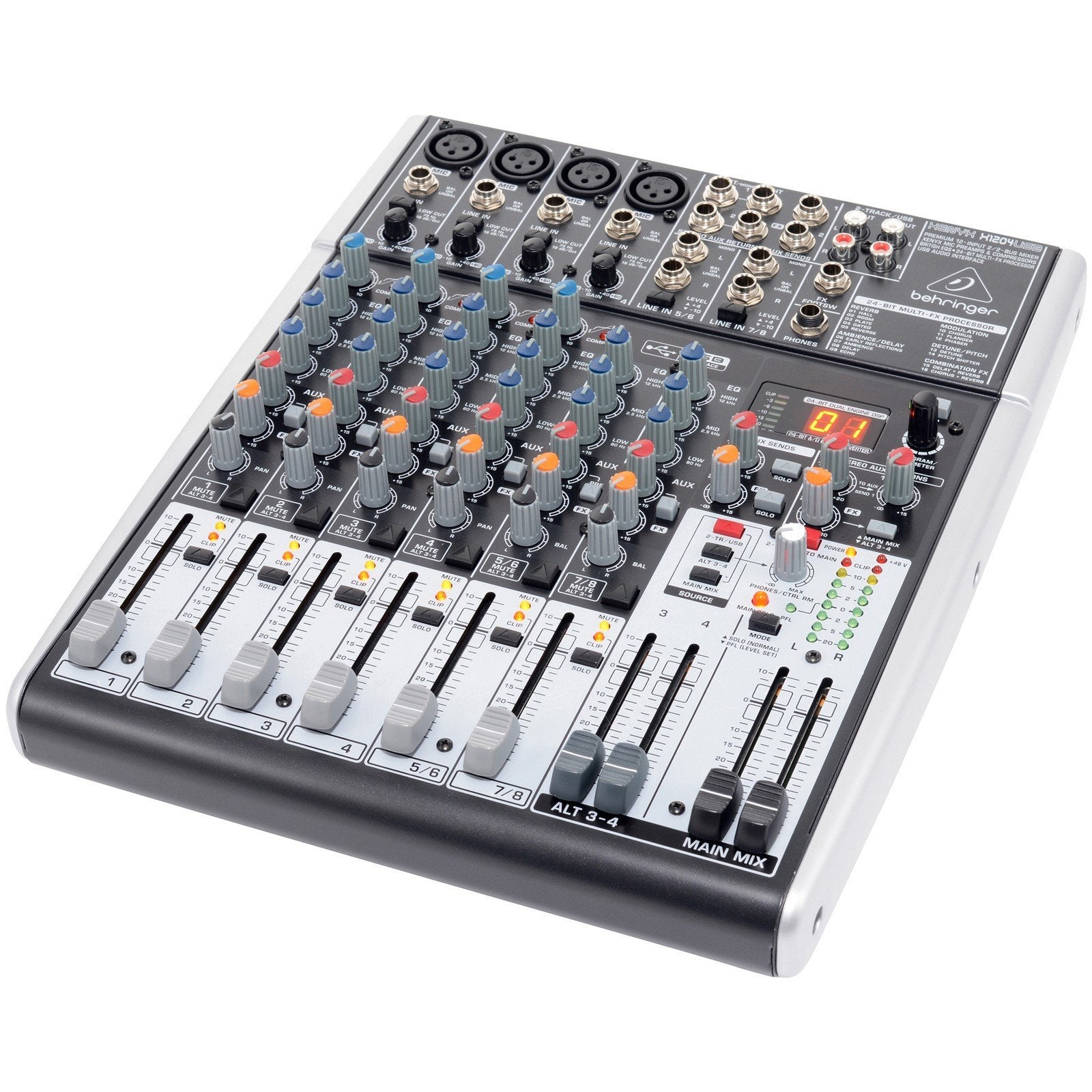 Behringer Xenyx X1204 USB Mixer - Nieuw in doos, Ophalen of Verzenden, Nieuw, 10 tot 20 kanalen, Microfooningang