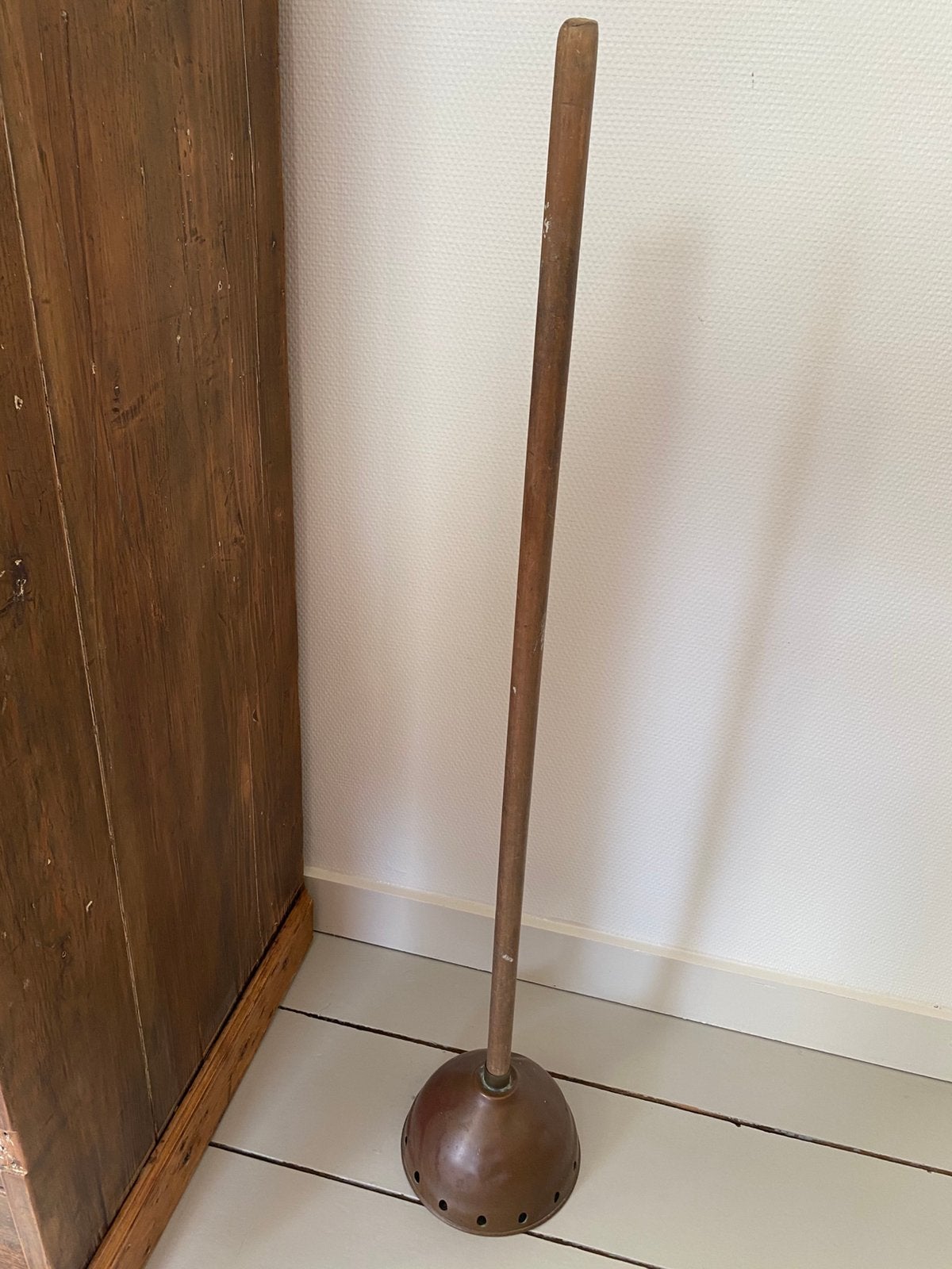 Antieke koperen wasstamper / wasklok - Brocante, Antiek en Kunst, Ophalen of Verzenden