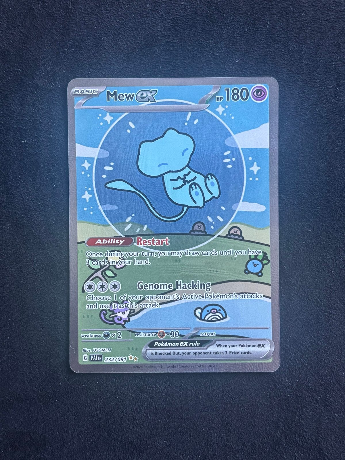 Mew ex 232/091 Paldean Fates, Ophalen of Verzenden, Zo goed als nieuw, Losse kaart, Foil
