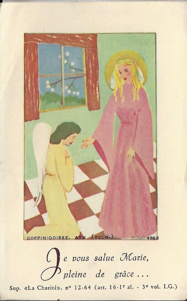 Bp133 prentje De blijde boodschap, Ophalen of Verzenden, Gebruikt, Kaart of Prent