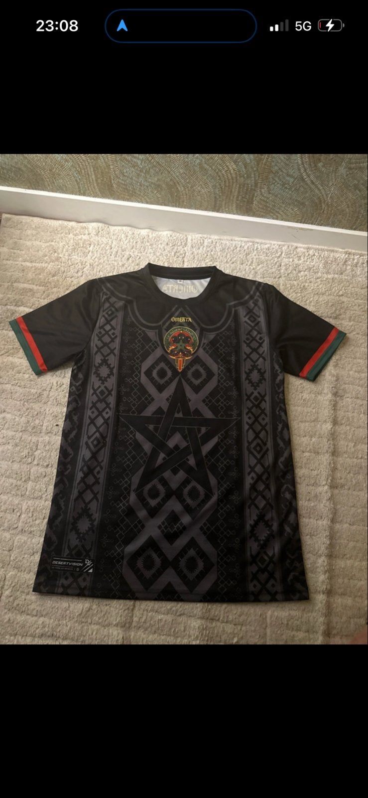 Omerta T-shirt - Zwart met Marokkaanse details, Kleding | Heren, Ophalen of Verzenden, Nieuw, Maat 52/54 (L), Zwart