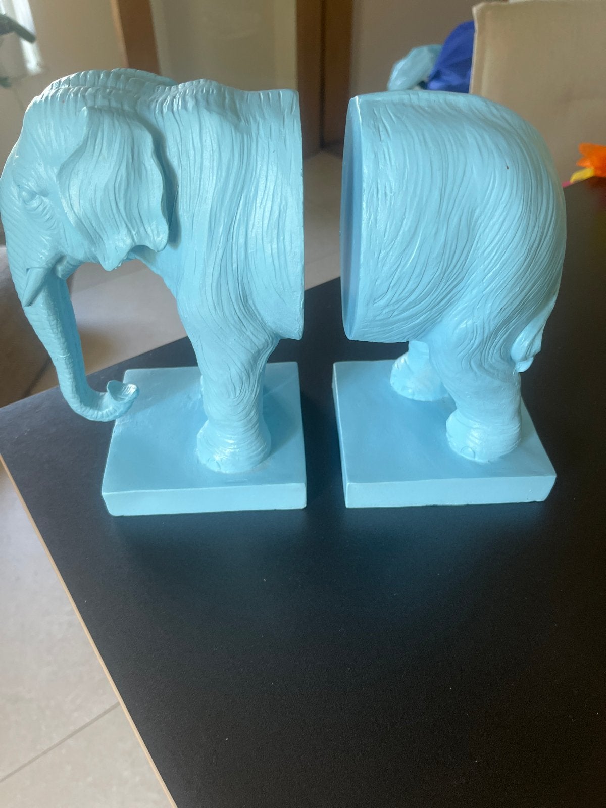 Blauwe Olifant Boekensteunen - Set van 2, Ophalen, Gebruikt, Overige stijlen, Blauw
