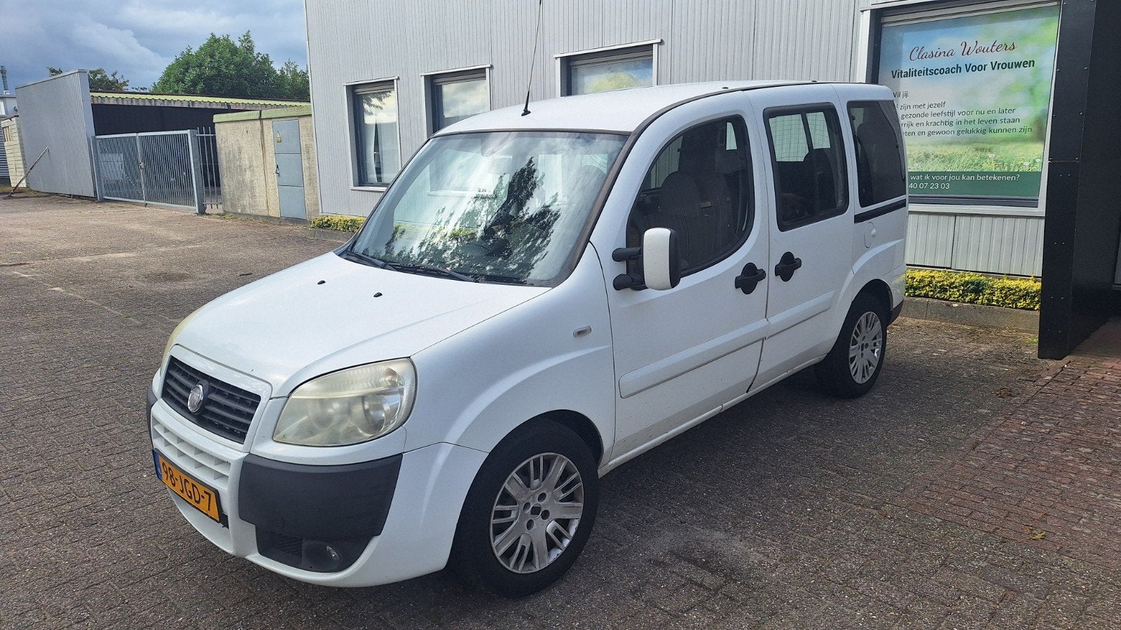 Fiat Doblo 1.4 57KW 2009 7 pers|Nieuw aircopomp en d riem, Stof, Wit, Handgeschakeld, Particulier