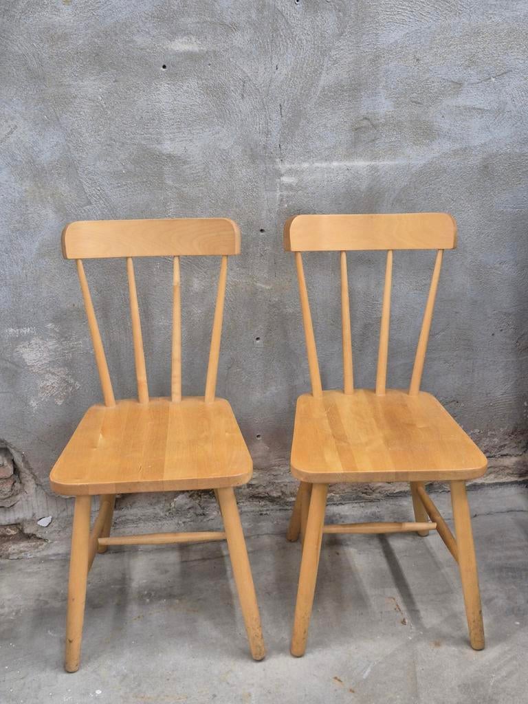 4x Ikea stoelen olle 4 spijlenstoel berkenhout setprijs, Ophalen, Gebruikt, Hout, Vier