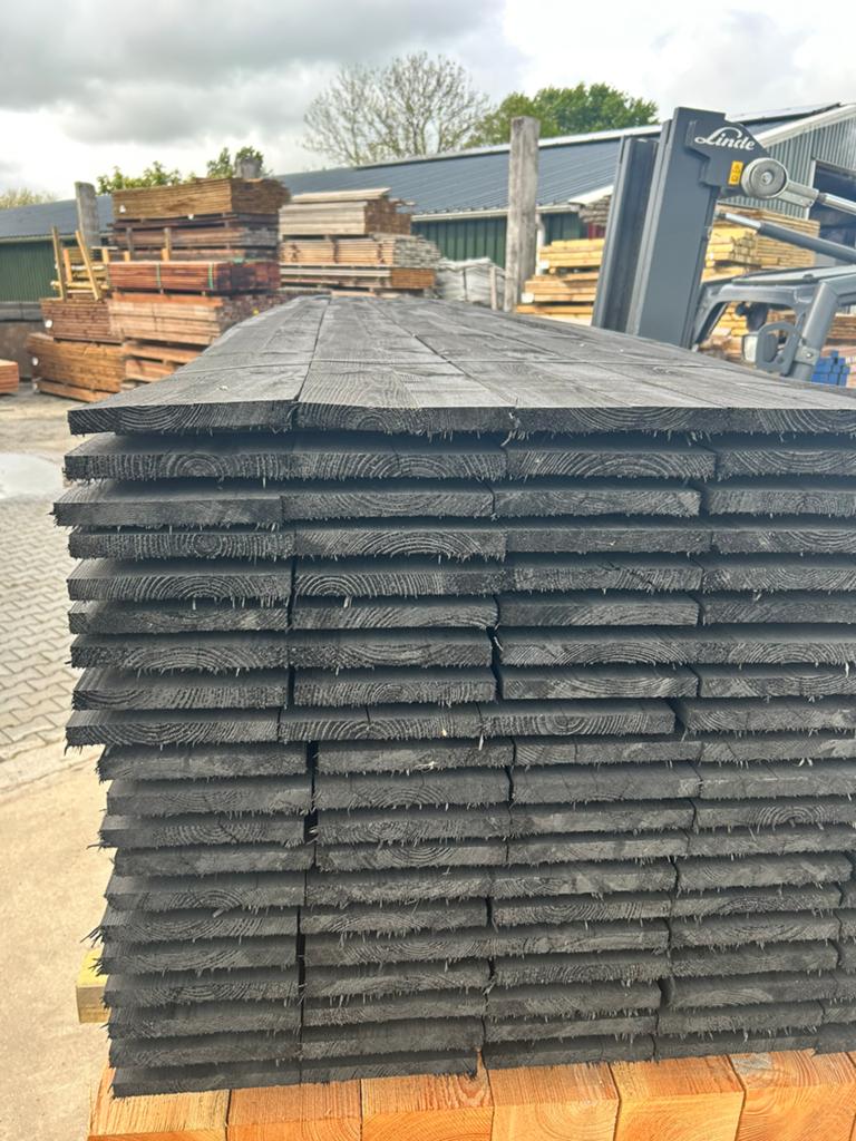 zwarte plank schuttingplank 22x200, Planken, Nieuw, Ophalen of Verzenden, Hardhout