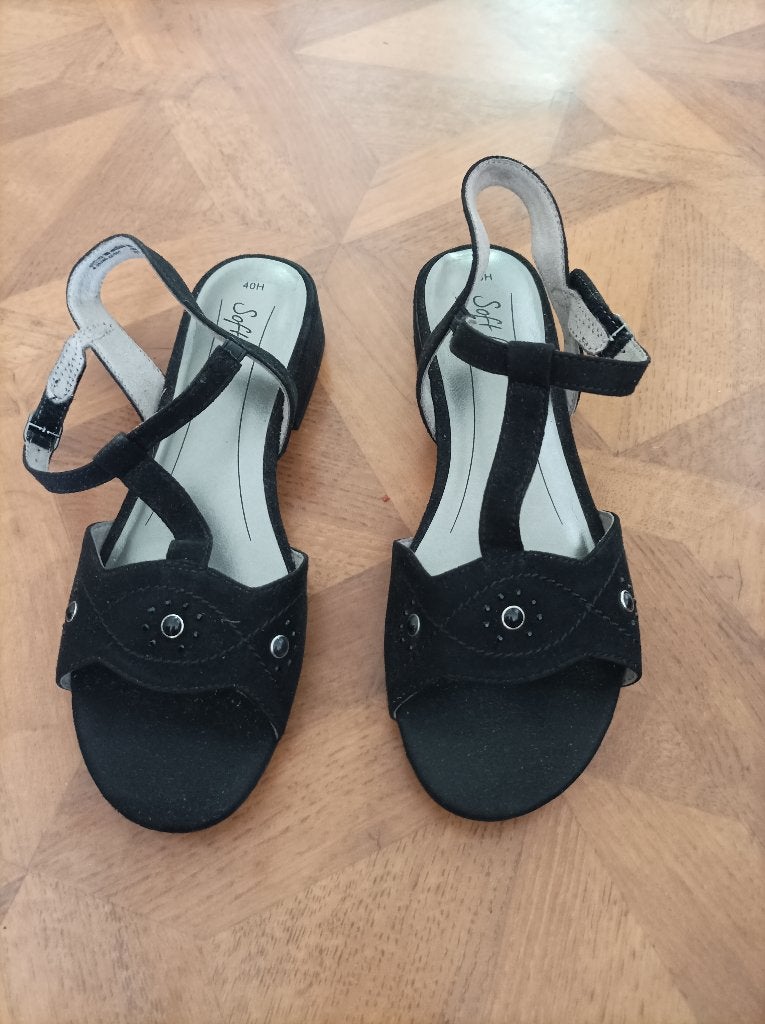 Jana sandalen maat 40 H, Jana, Zwart, Zo goed als nieuw, Sandalen of Muiltjes