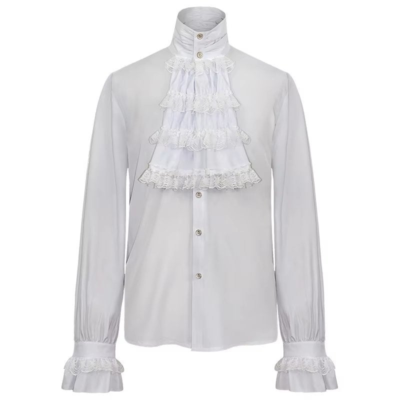 Heren renaissance wit overhemd (middeleeuws shirt kostuum), Verzenden, Nieuw, Overige maten, Kleding