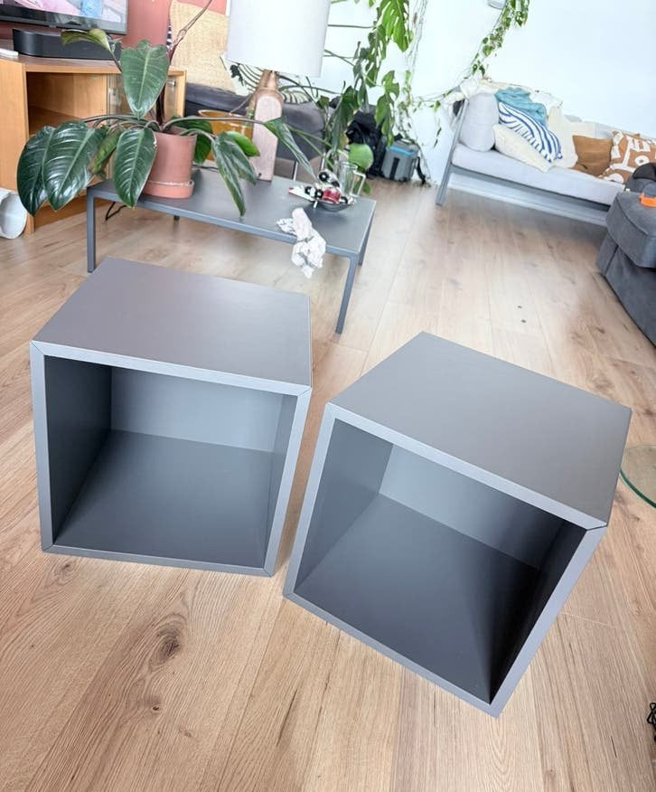 2x IKEA EKET wandkast / hangkast – Donkergrijs, Ophalen of Verzenden, Gebruikt