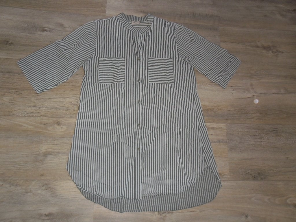 Denim Every Season Groen Gestreepte Blouse/Tuniek Maat XL, Maat 46/48 (XL) of groter, Ophalen of Verzenden, Zo goed als nieuw