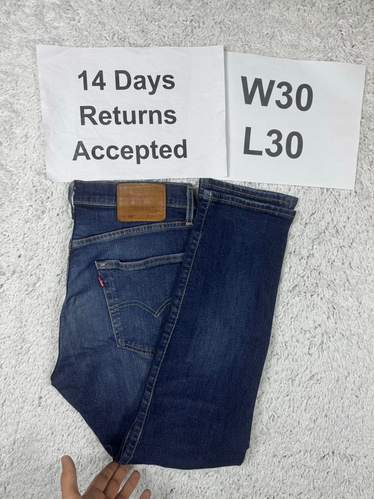 Levi's 502 Regular Tapered Jeans - Donkerblauw W30 L30 3285, G, G, Blauw, G
