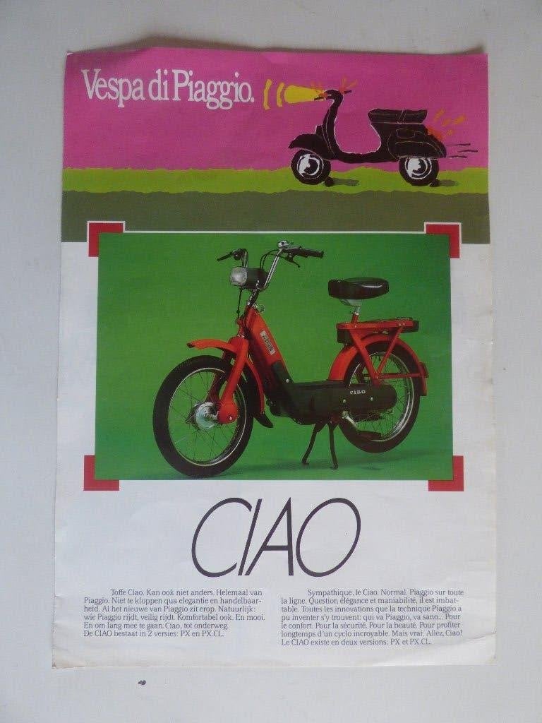 PIAGGIO VESPA CIAO, BRAVO, SI FOLDER, Ophalen of Verzenden, Zo goed als nieuw