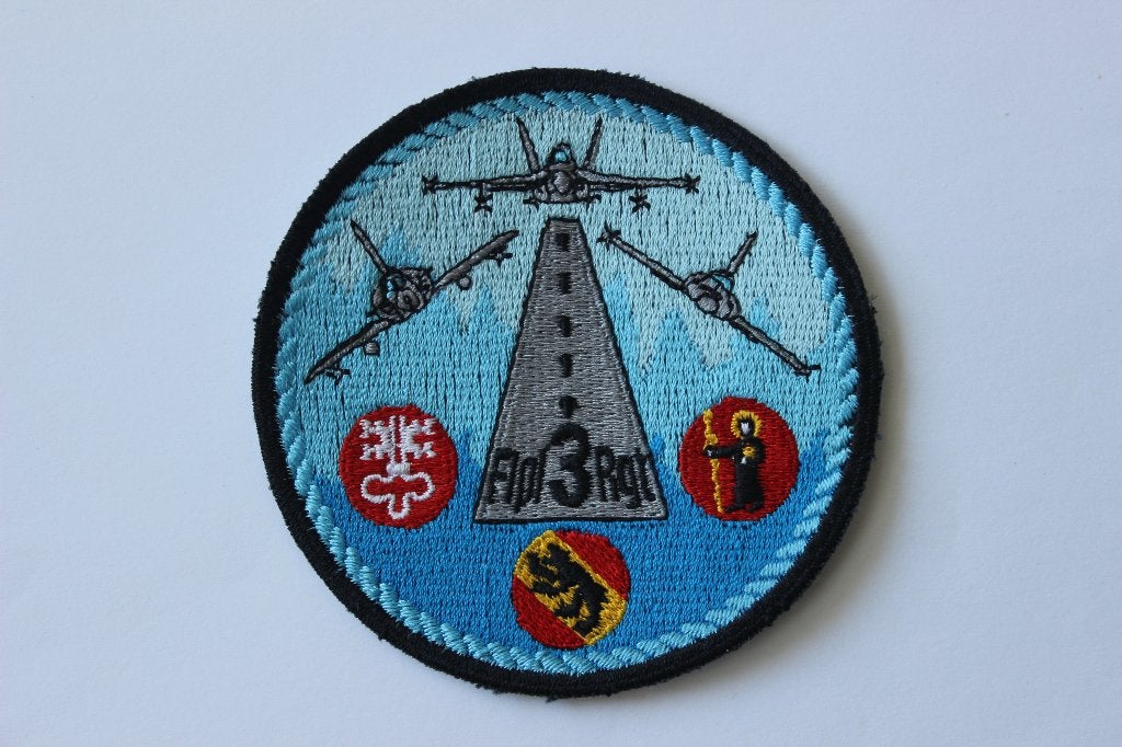 patch swiss  air force  flpl  3  rgt, Verzenden, Zo goed als nieuw, Patch, Badge of Embleem