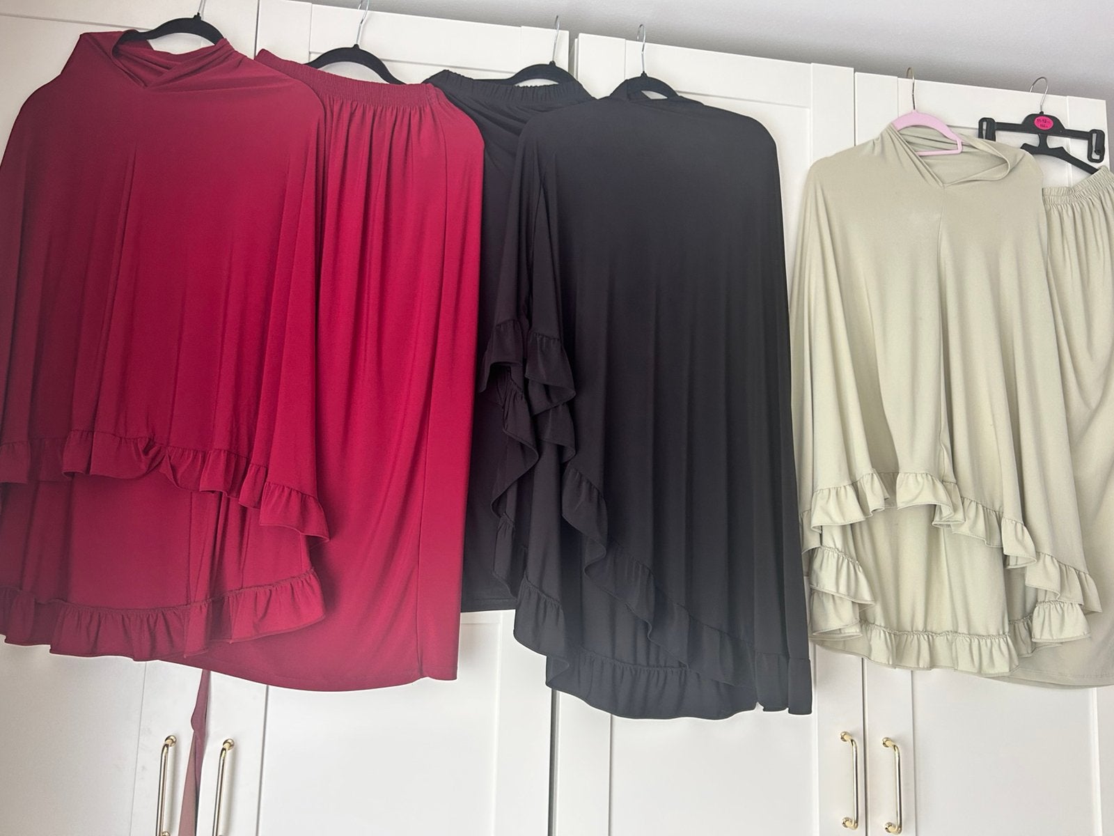 3 prachtige nieuwe ghimaar set met rok jersey kids 12/13 jr, Ophalen of Verzenden, Zo goed als nieuw