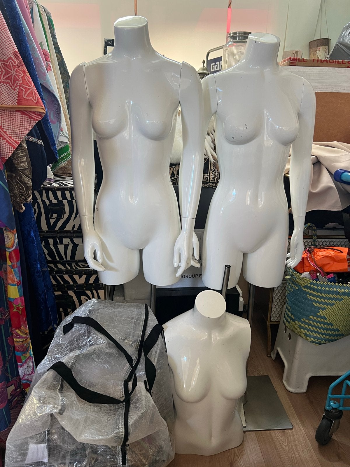 3 Witte Torso Paspoppen - Ideaal voor Winkelpresentatie, Ophalen