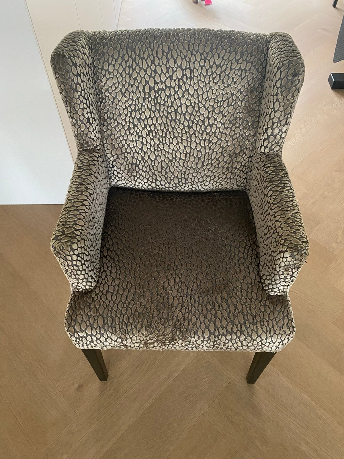 Stijlvolle eetkamerstoelen, Huis en Inrichting, Stoelen, Drie, Ophalen of Verzenden, Stof, Grijs