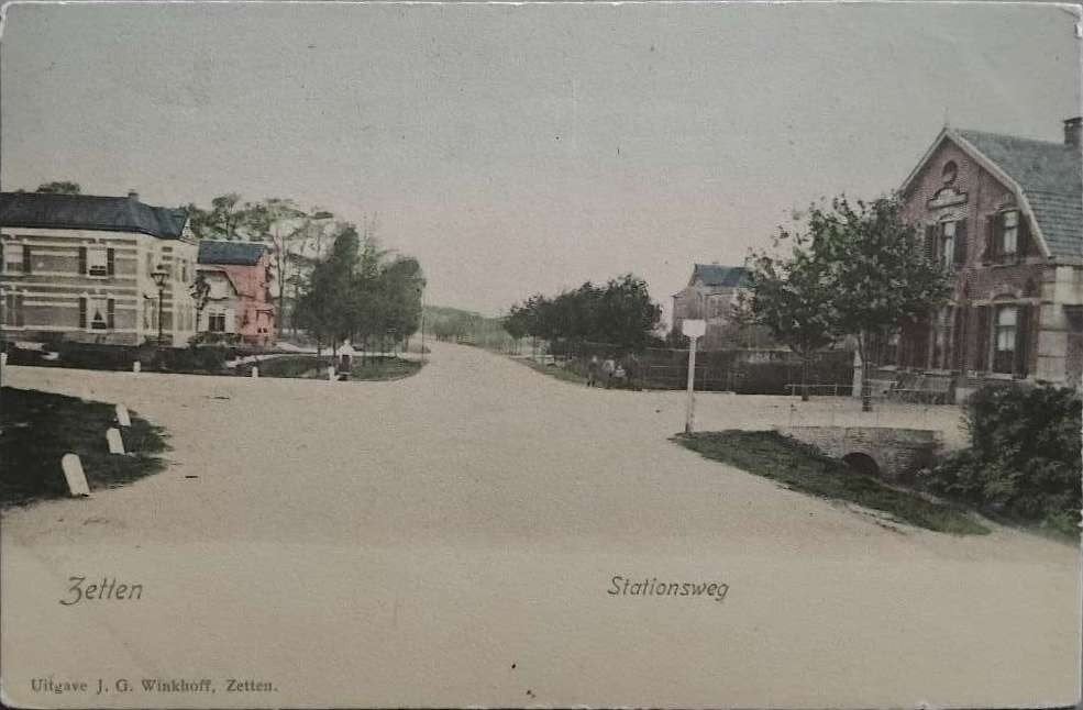 Zetten (Gelderland) – Stationsweg (ca. 1902), Verzamelen, Ansichtkaarten | Nederland, Verzenden, Voor 1920, Ongelopen, Gelderland