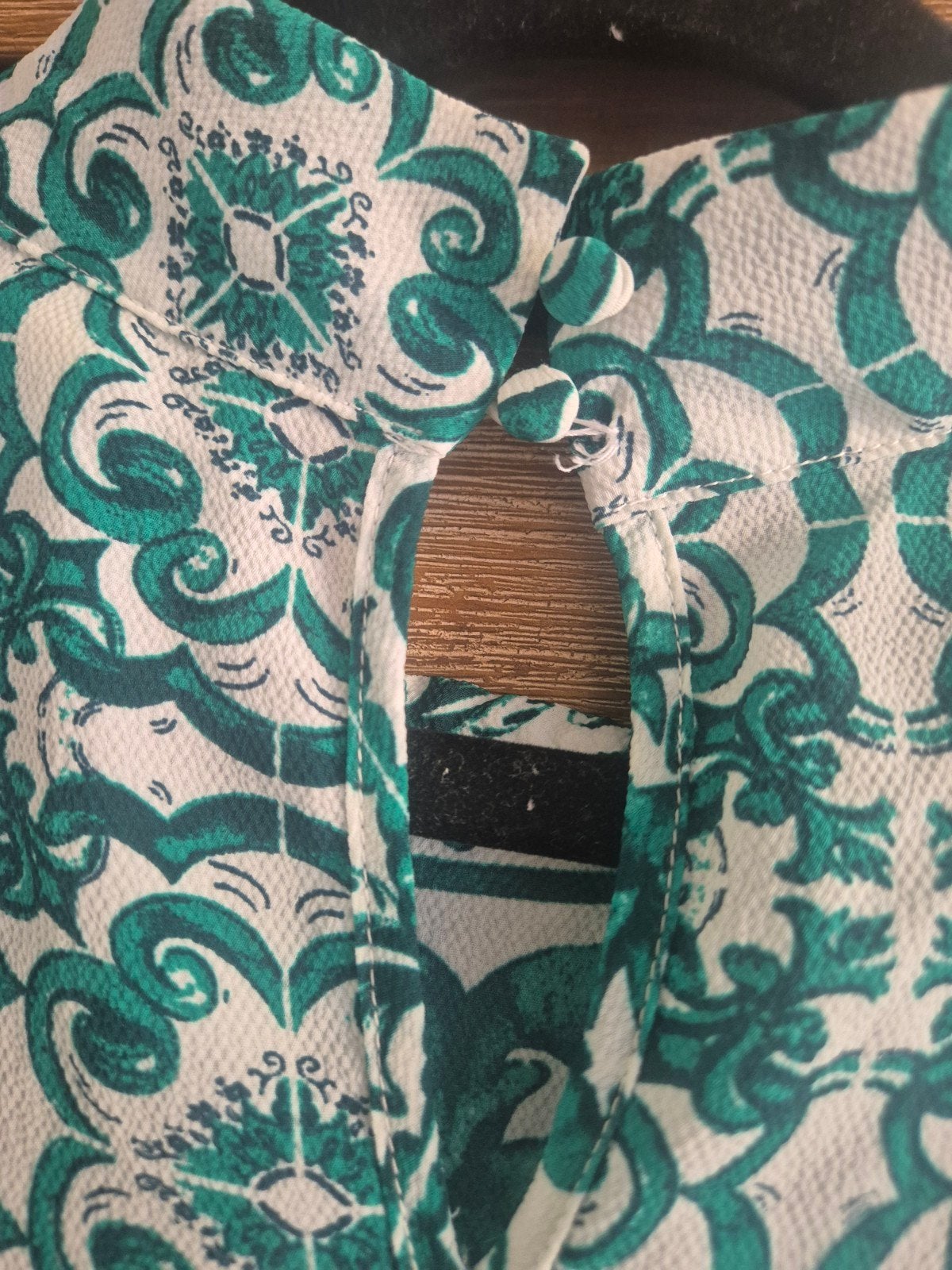 H&M Groen/Wit Tuniek met Lange Mouwen - Maat 44, Ophalen, H&M, Maat 42/44 (L), Zo goed als nieuw