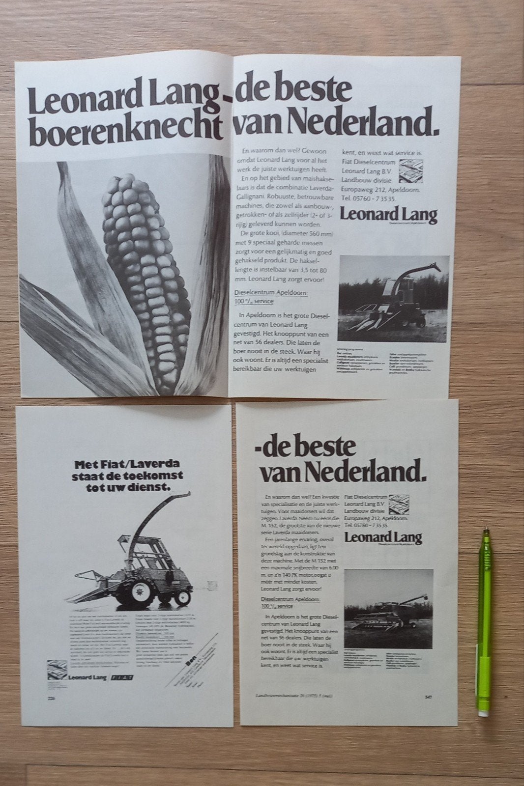 A 2 : Fiat  . Laverda advertenties., Ophalen of Verzenden, 1920 tot 1940, Tijdschrift