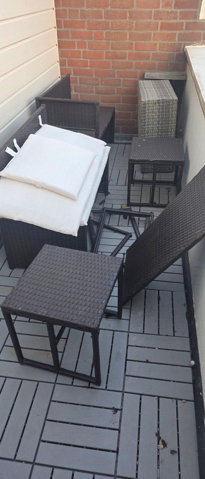 vidaXL loungeset balkon met kussens – compleet, Ophalen, Gebruikt