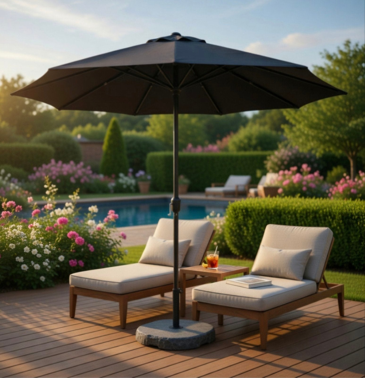 Parasol 3m, antraciet, NIEUW, Tuin en Terras, Parasols, Ophalen, Minder dan 1 meter, Parasolvoet