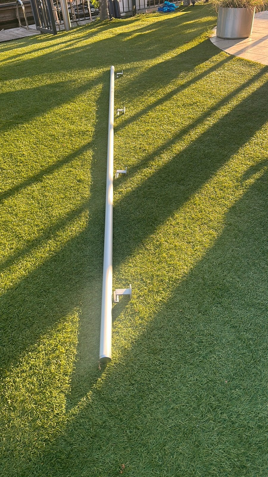 Moderne Aluminium trapleuning 390cm doorsnee 4.5  cm, Doe-het-zelf en Verbouw, Ladders en Trappen, Ophalen of Verzenden, Zo goed als nieuw