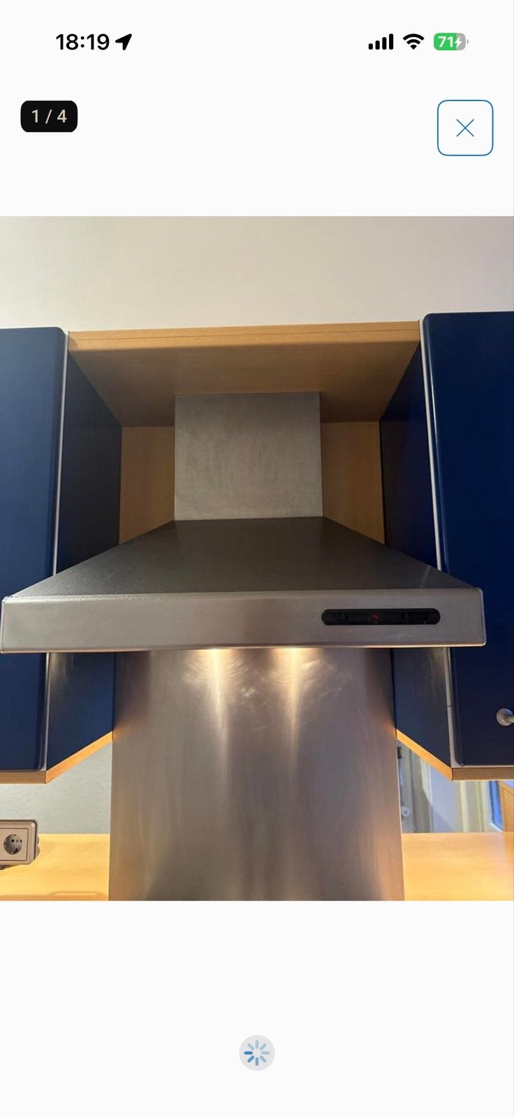 Wall-mounted range hood / Wandgemonteerde afzuigkap, Gebruikt, Wandschouwkap, Ophalen of Verzenden, Vrijstaand